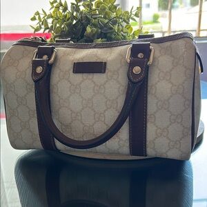 Gucci Beige and Brown Women's Mini Boston bag